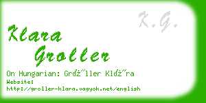 klara groller business card
